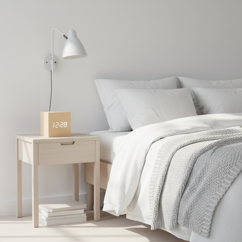 Wood-Grain Digital Alarm Clock