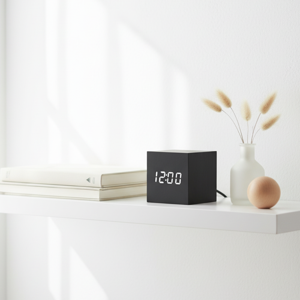 Wood-Grain Digital Alarm Clock