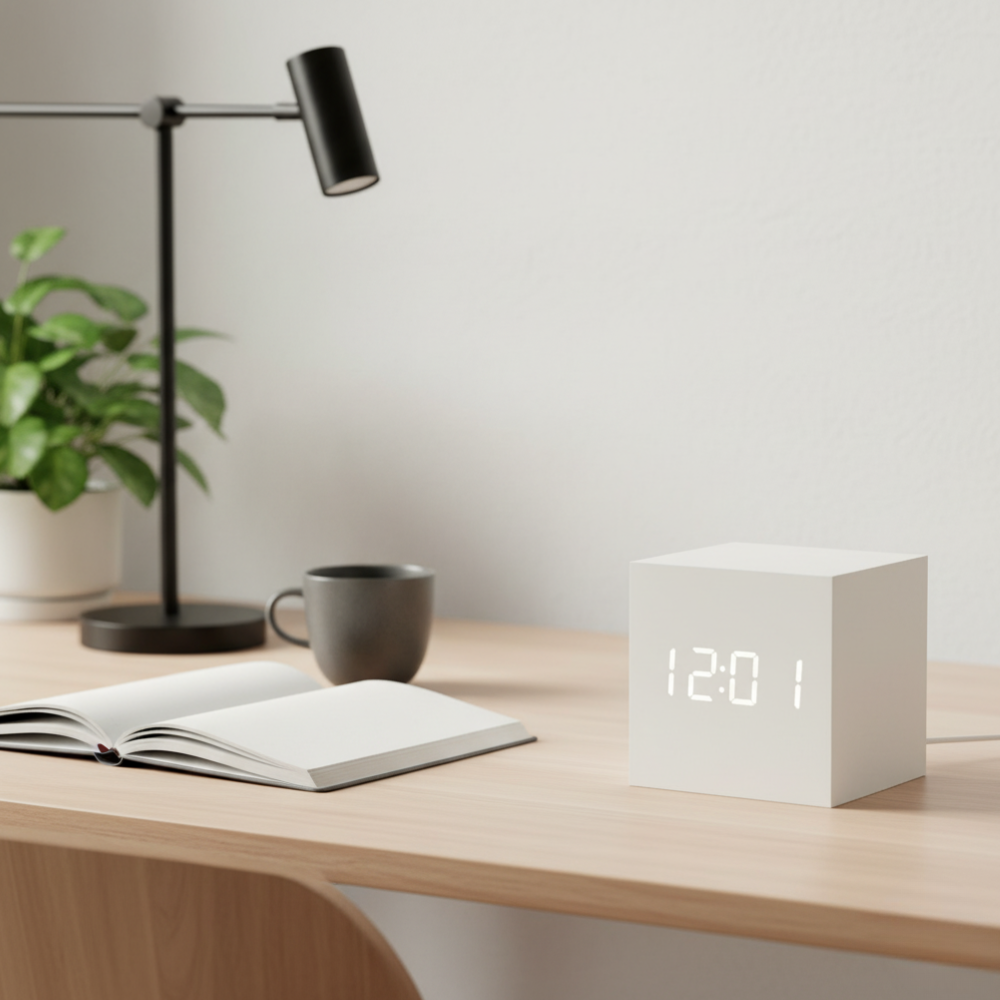 Wood-Grain Digital Alarm Clock