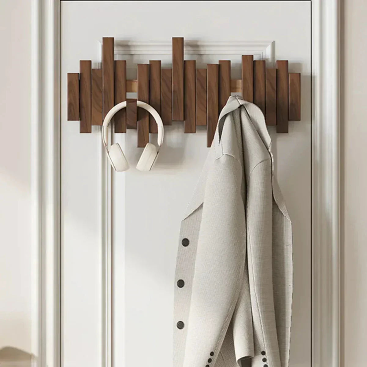 Wood Wall Hooks Wall Art Decorative Storage Organizer Rack