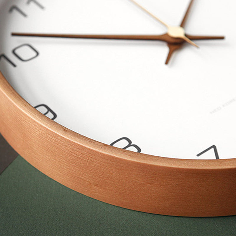 Wooden Analog Wall Clock – 25 cm Silent Timepiece for Home Decor – Natural Solid Wood Design