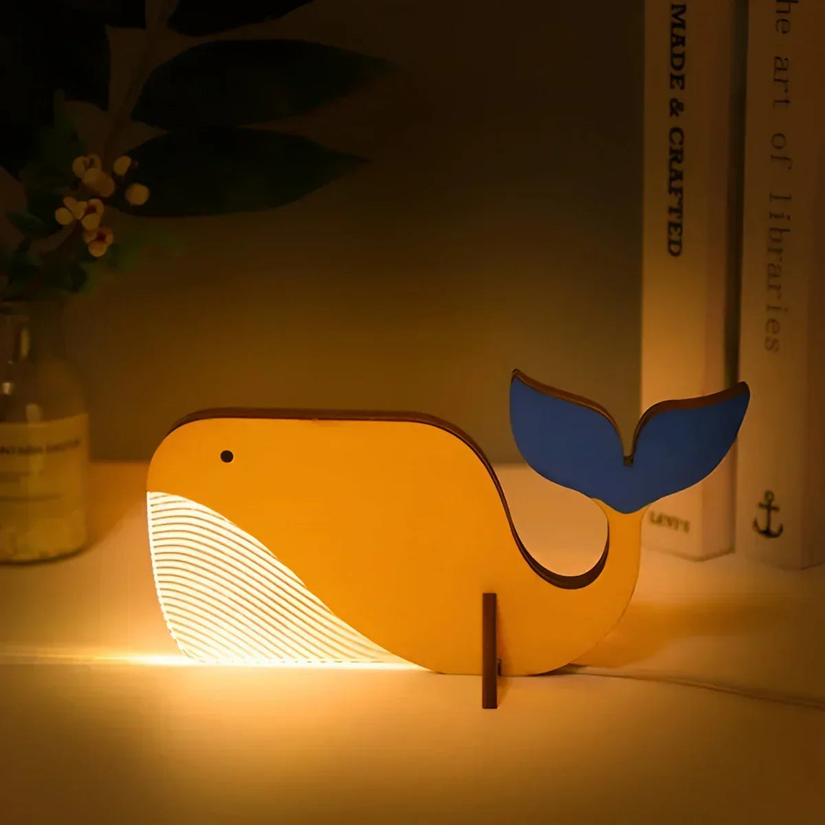 Wooden Animal-Shaped Desk Lamp