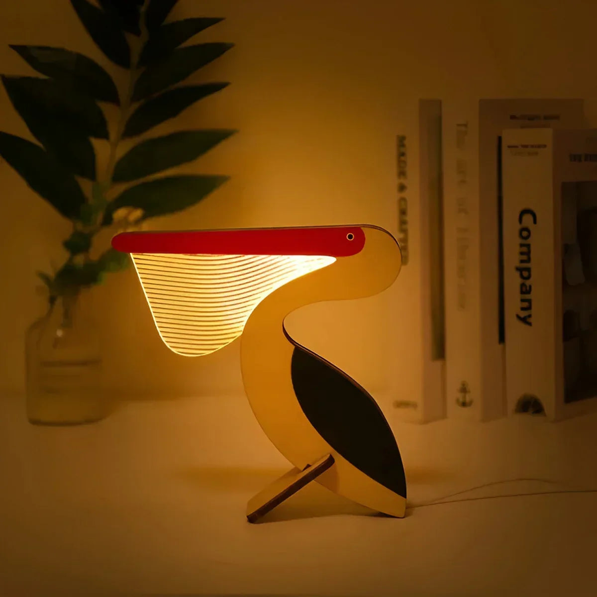 Wooden Animal-Shaped Desk Lamp