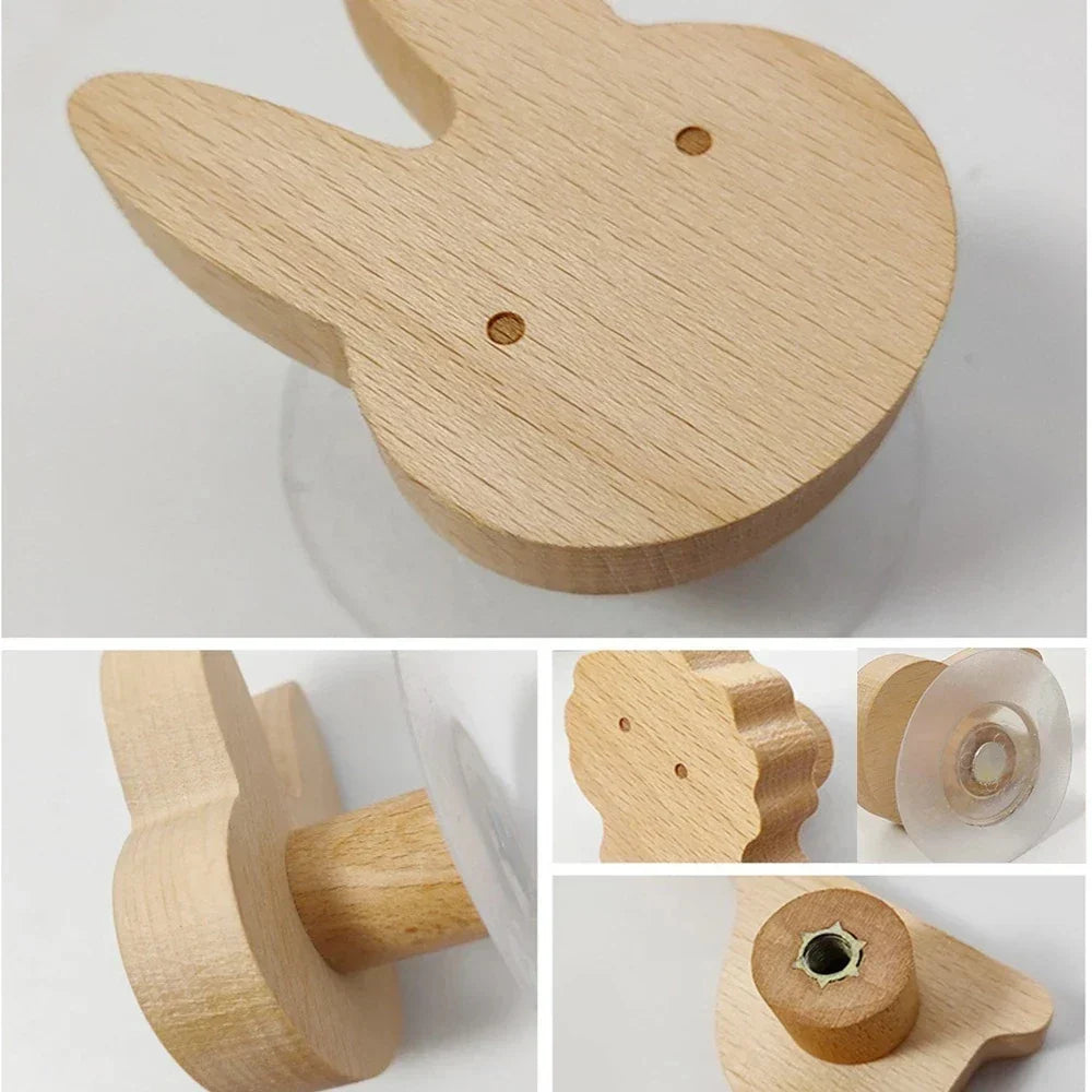 Wooden Animal Wall Hooks