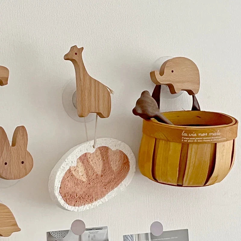 Wooden Animal Wall Hooks