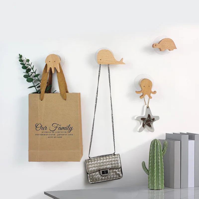 Wooden Animal Wall Hooks