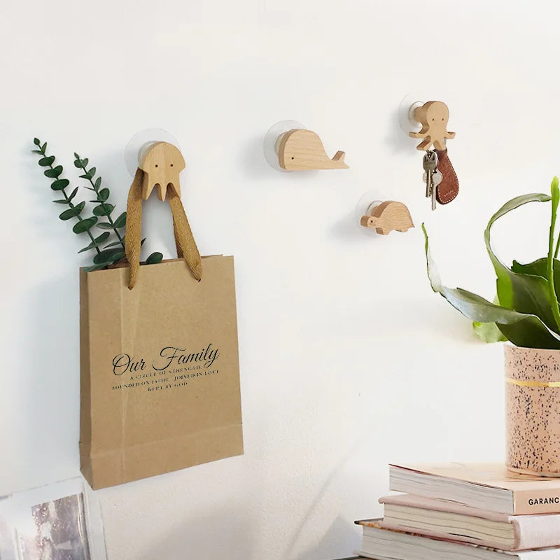 Wooden Animal Wall Hooks
