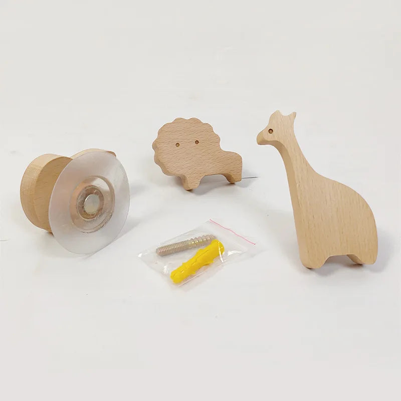 Wooden Animal Wall Hooks