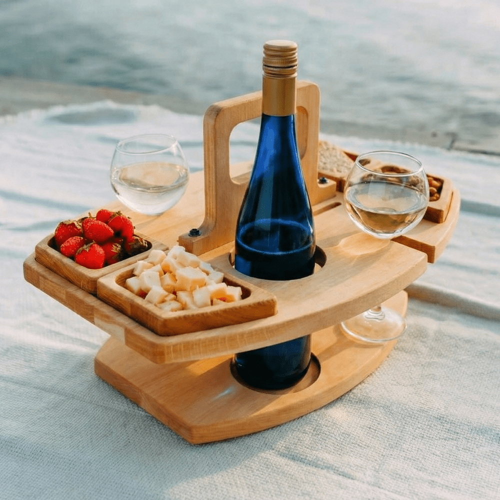 Wooden Picnic Wine Table