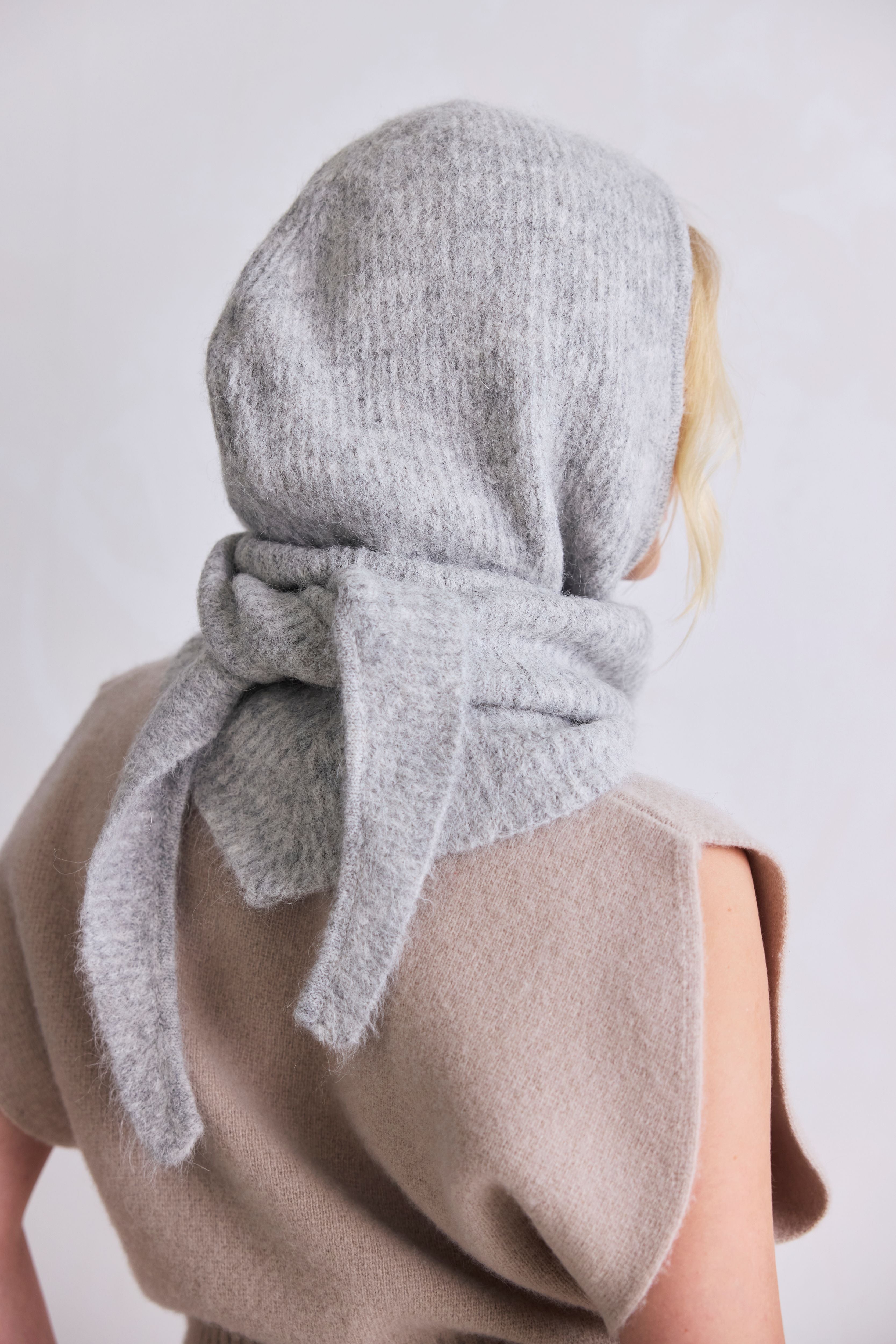Alpaca Wool Hooded Scarf