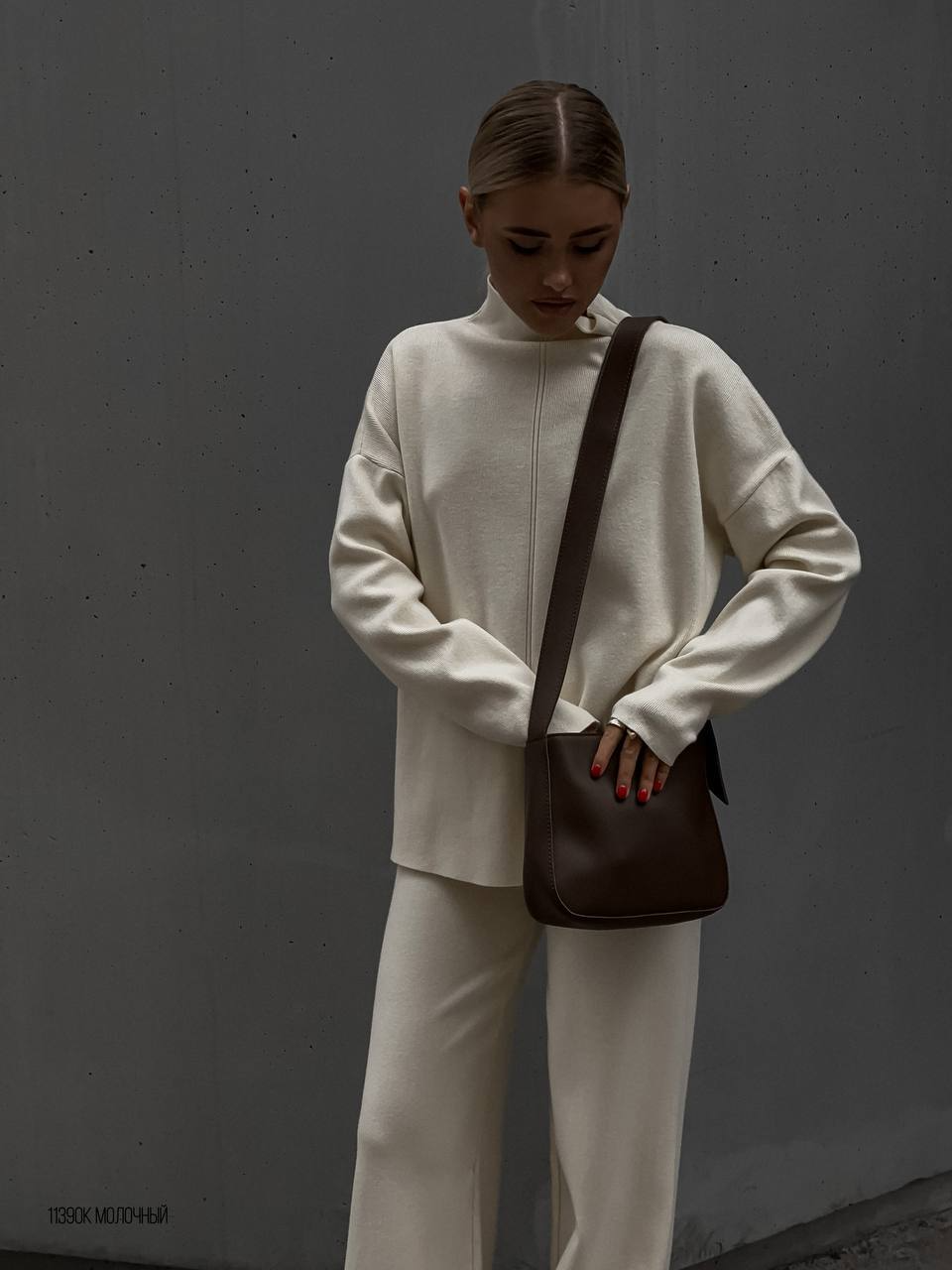 Women’s High-Neck Knitted Trouser Set