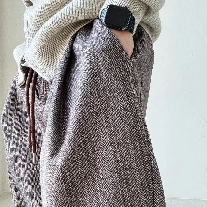 Men's Pinstripe Balloon Fit Drawstring Trousers