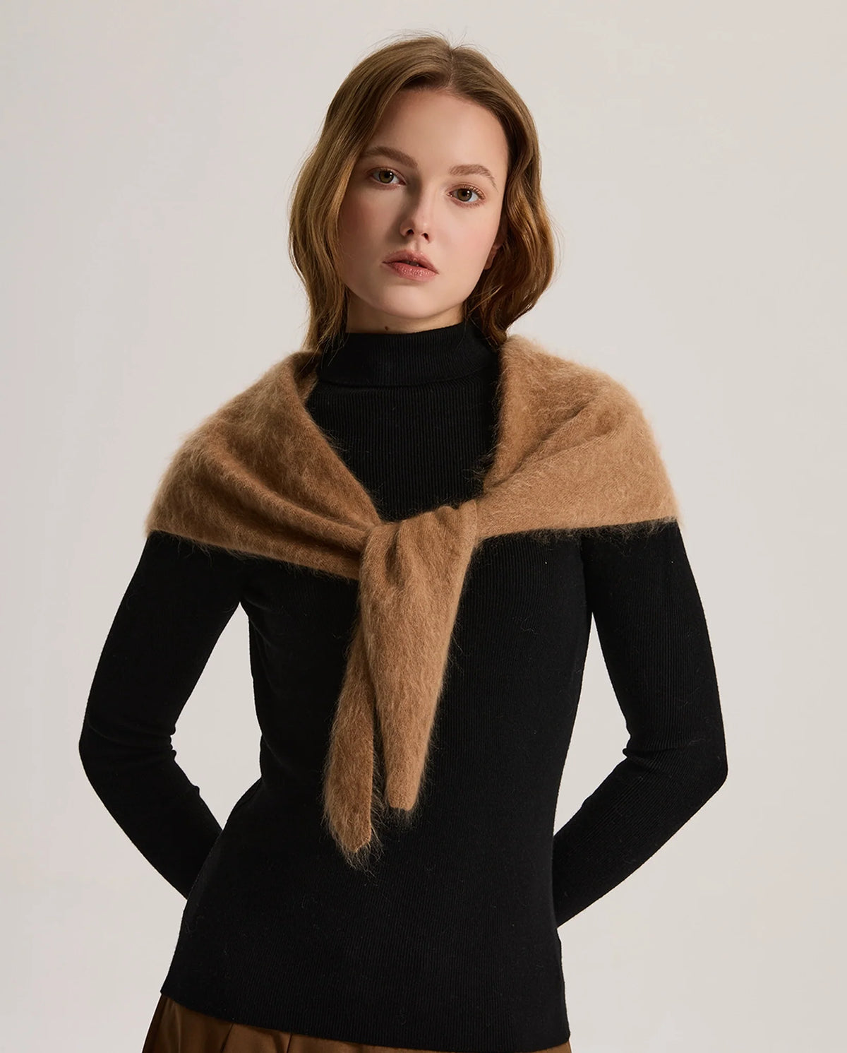 Women's Brushed Knit Triangle Shawl Scarf