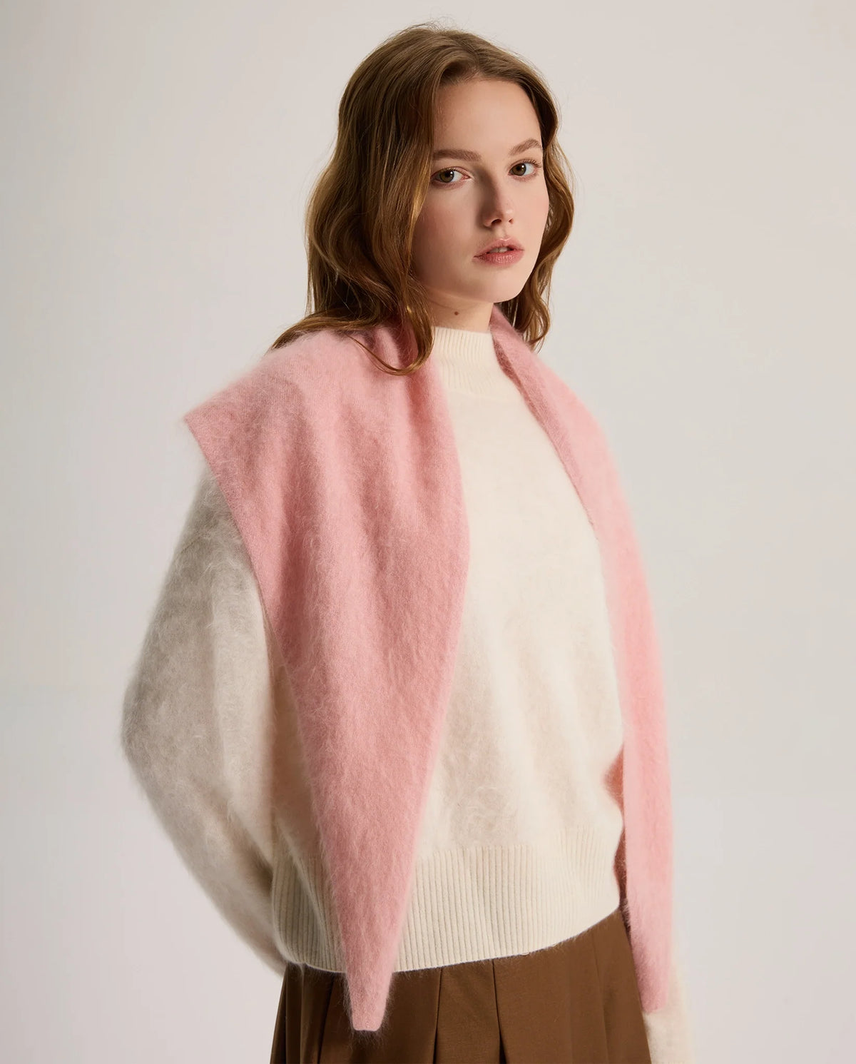 Women's Brushed Knit Triangle Shawl Scarf
