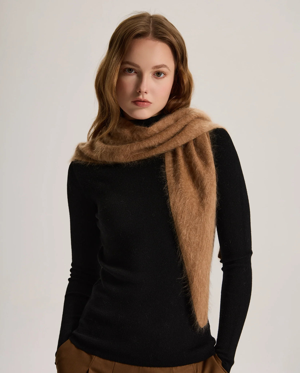 Women's Brushed Knit Triangle Shawl Scarf