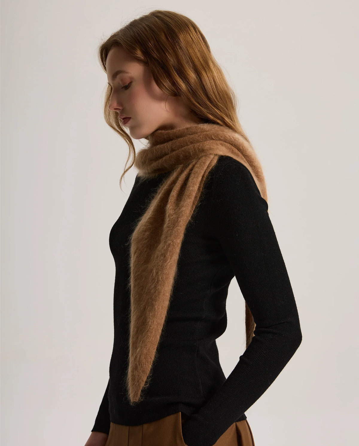 Women's Brushed Knit Triangle Shawl Scarf