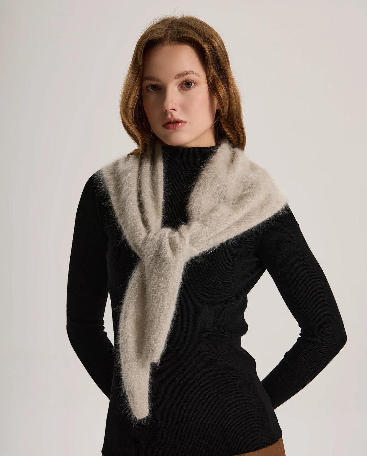 Women's Brushed Knit Triangle Shawl Scarf