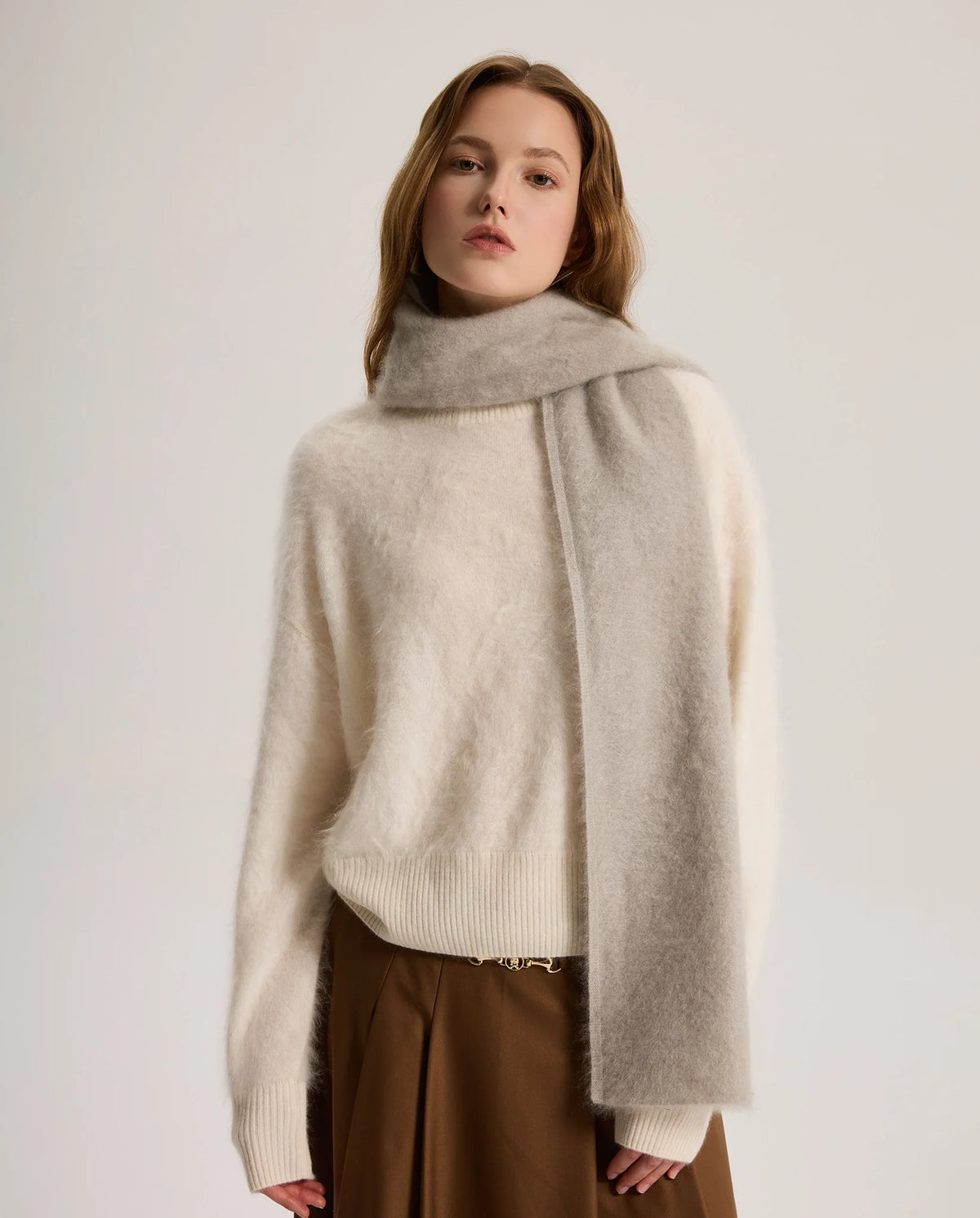 Women's Soft Brushed Mohair-Look Winter Scarf