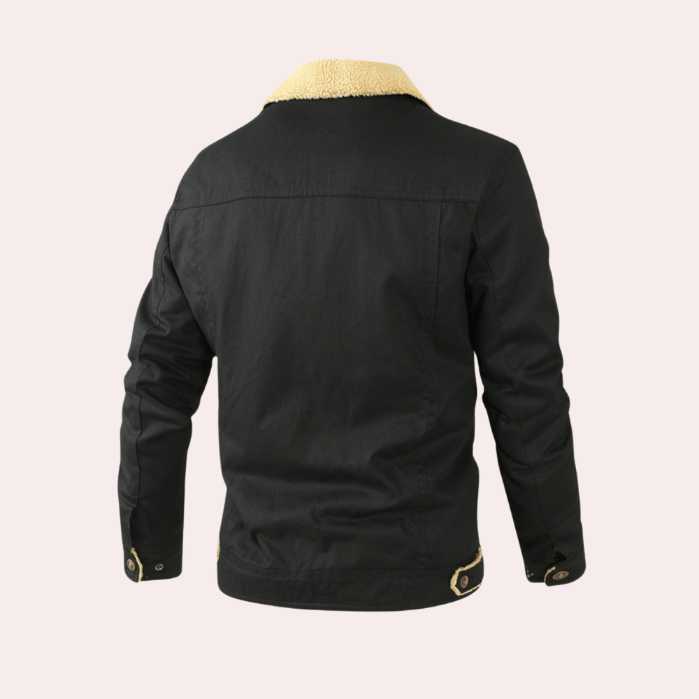 Men's Sherpa Lined Button-Front Utility Jacket