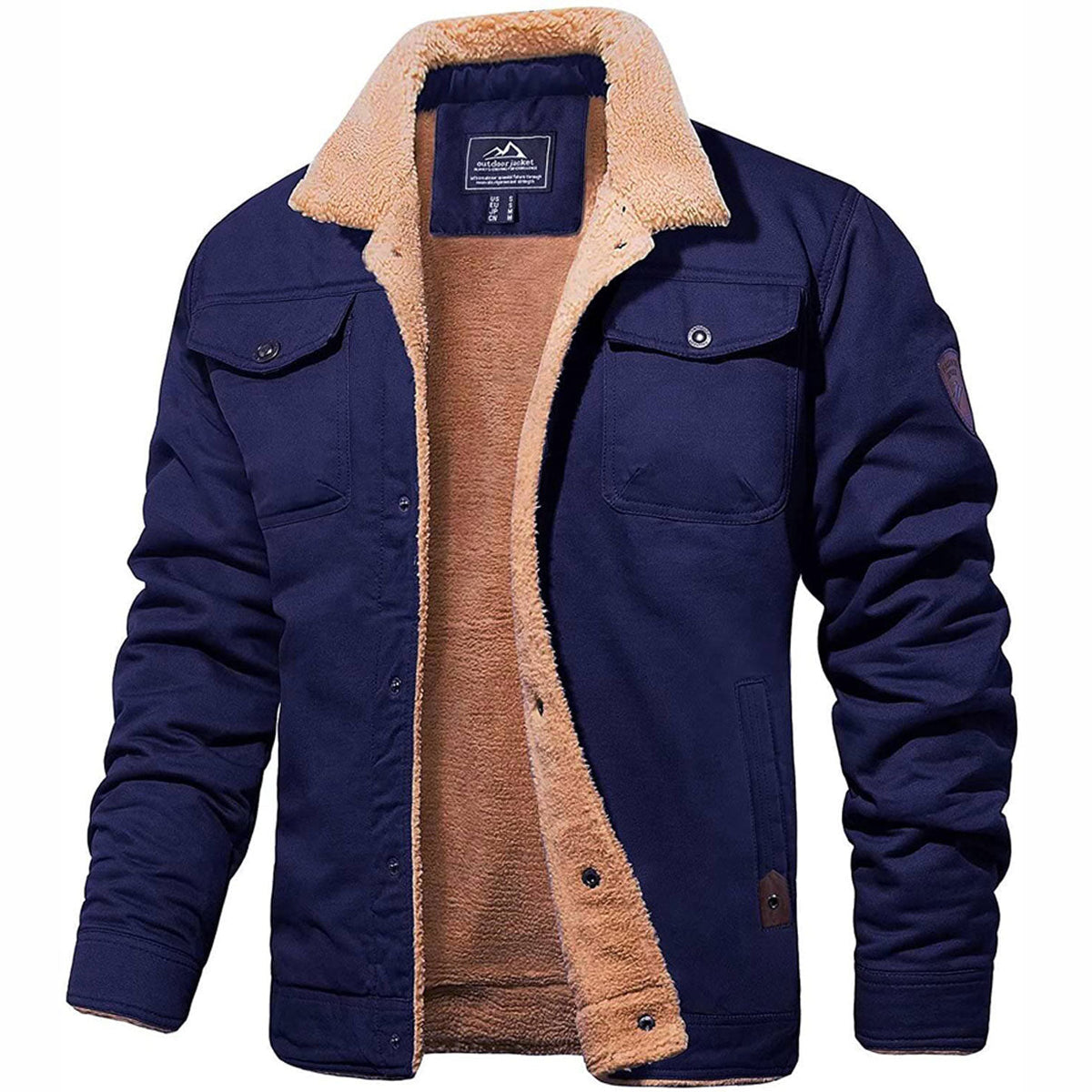 Men's Sherpa Lined Button-Front Utility Jacket