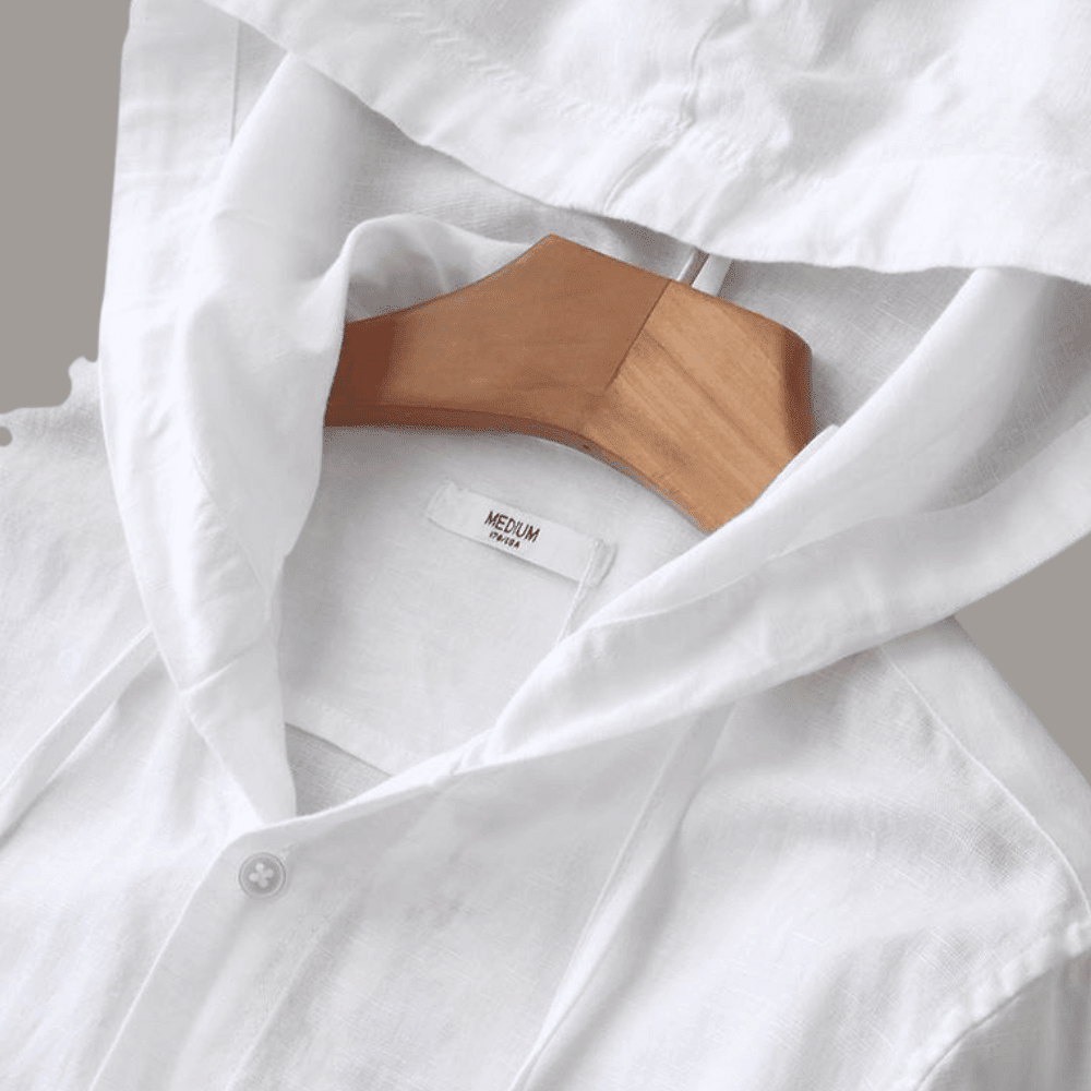 Men's Hooded Long Sleeve Button-Up Shirt