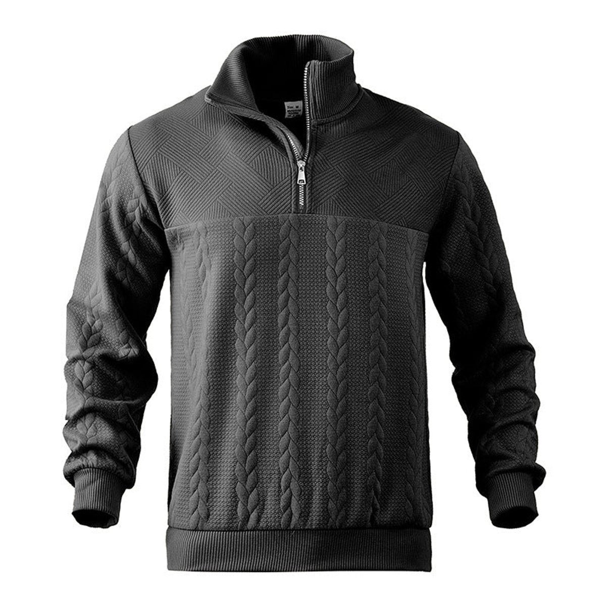 Men's Relaxed Cable Knit Quarter-Zip Pullover