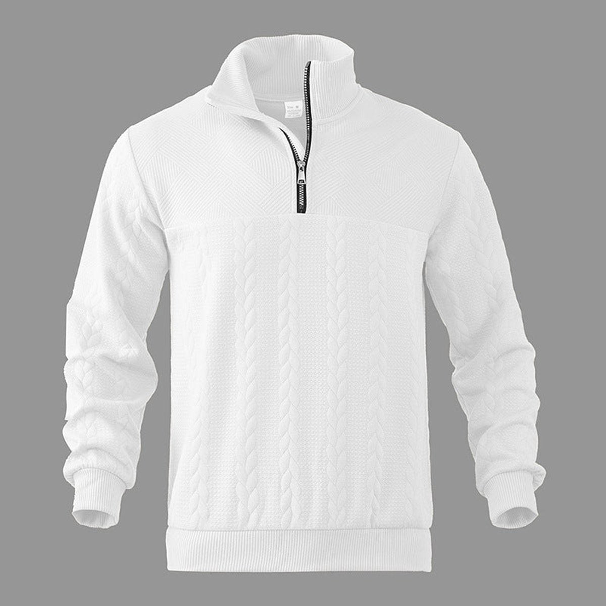 Men's Relaxed Cable Knit Quarter-Zip Pullover