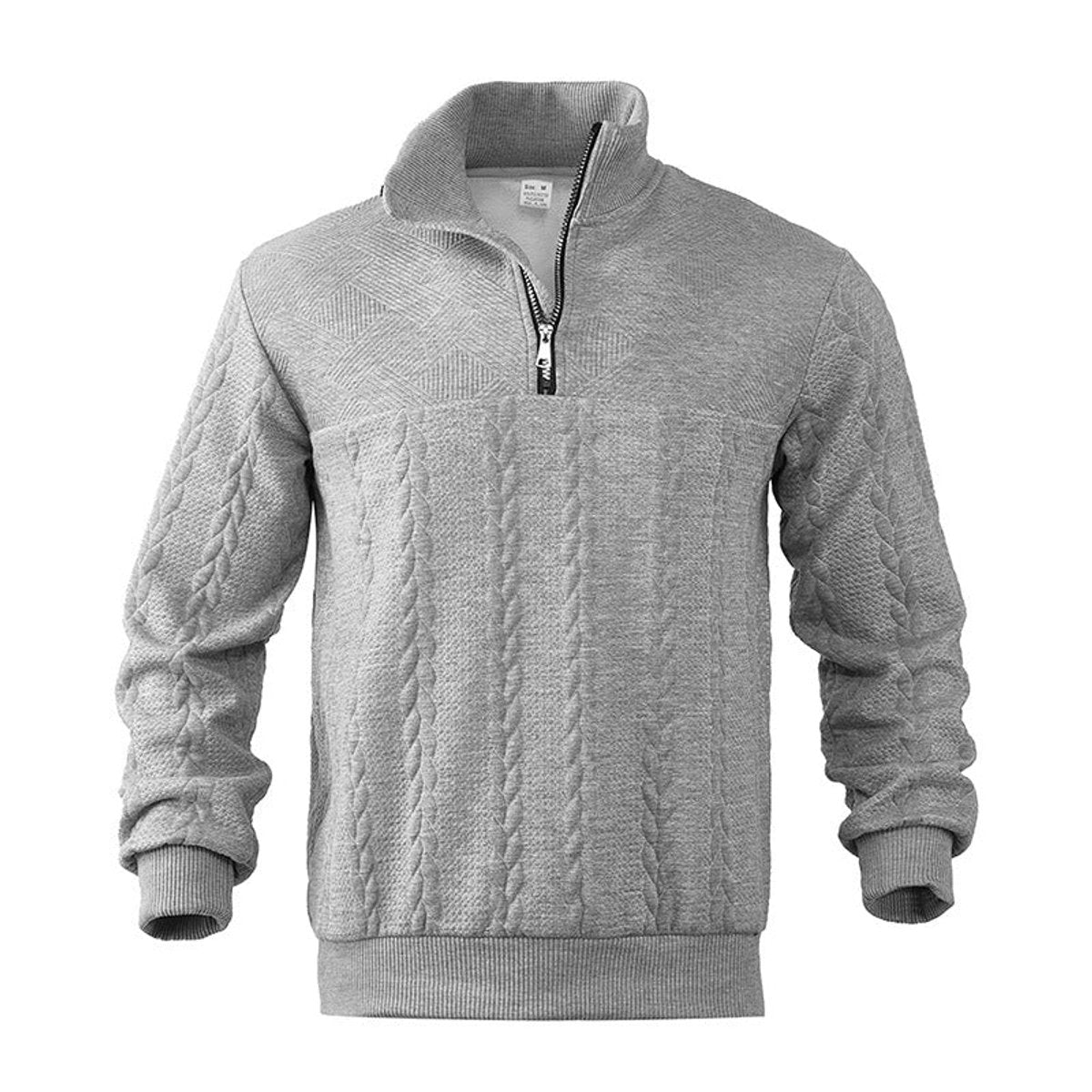 Men's Relaxed Cable Knit Quarter-Zip Pullover