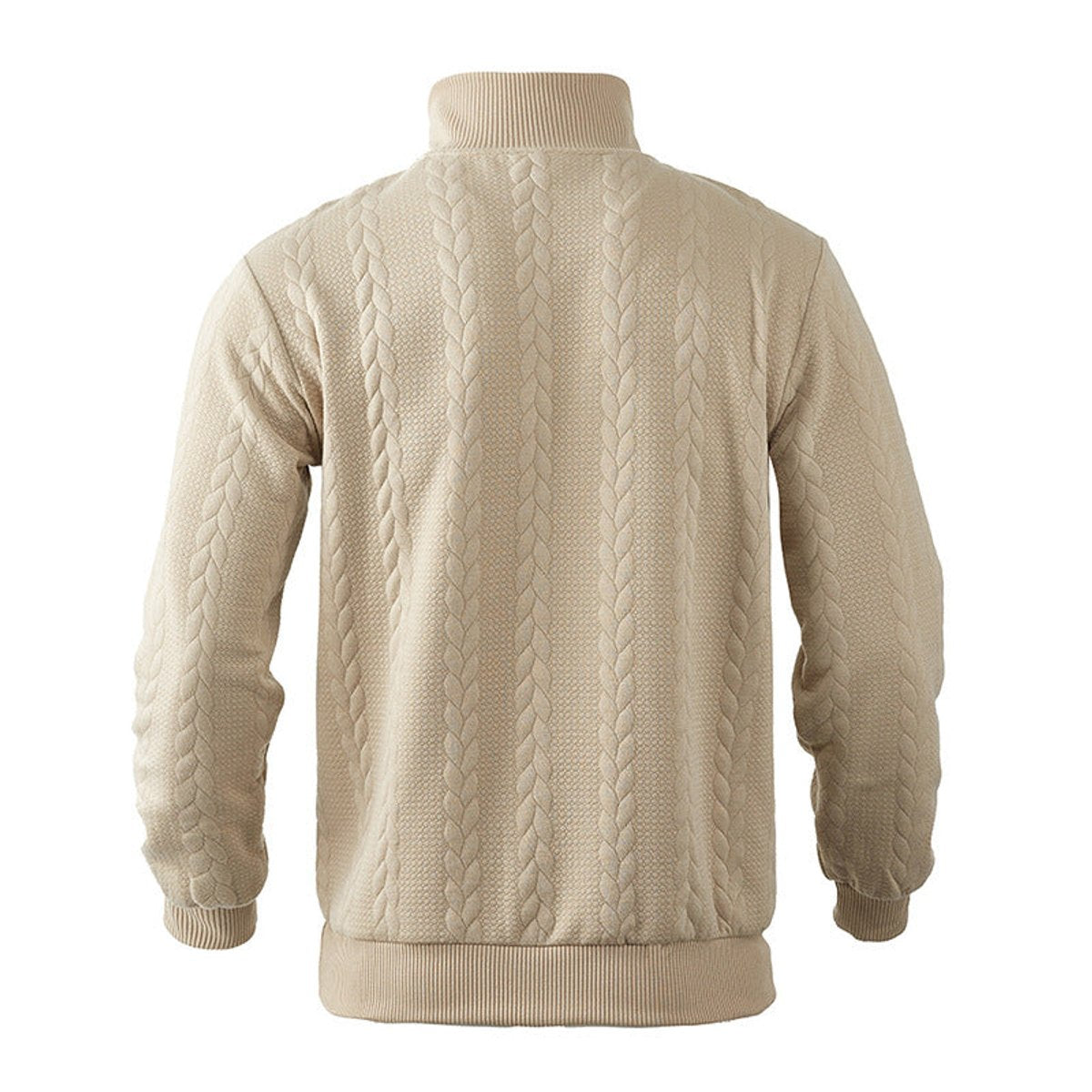 Men's Relaxed Cable Knit Quarter-Zip Pullover