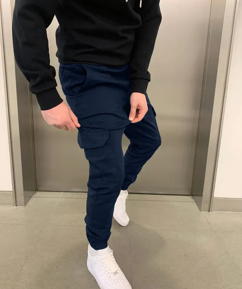Men's Cargo Jogger Trousers with Elasticated Waist