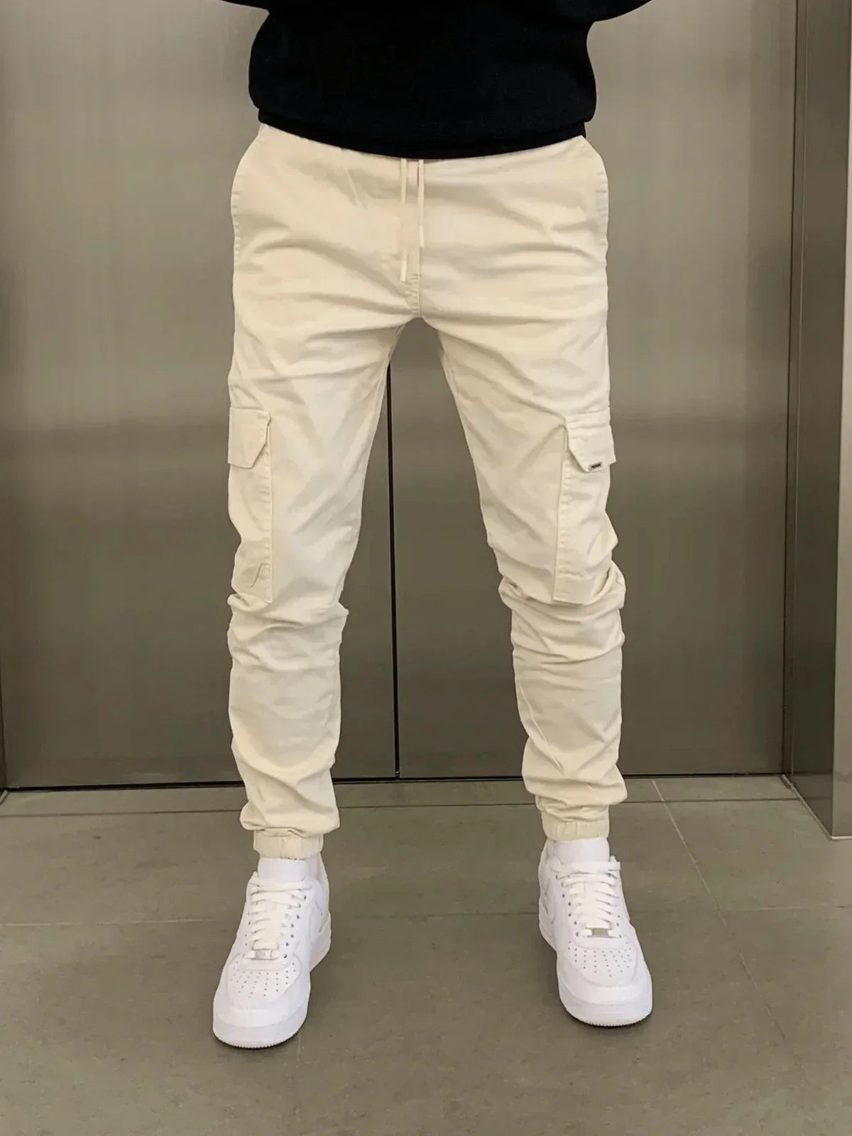 Men's Cargo Jogger Trousers with Elasticated Waist