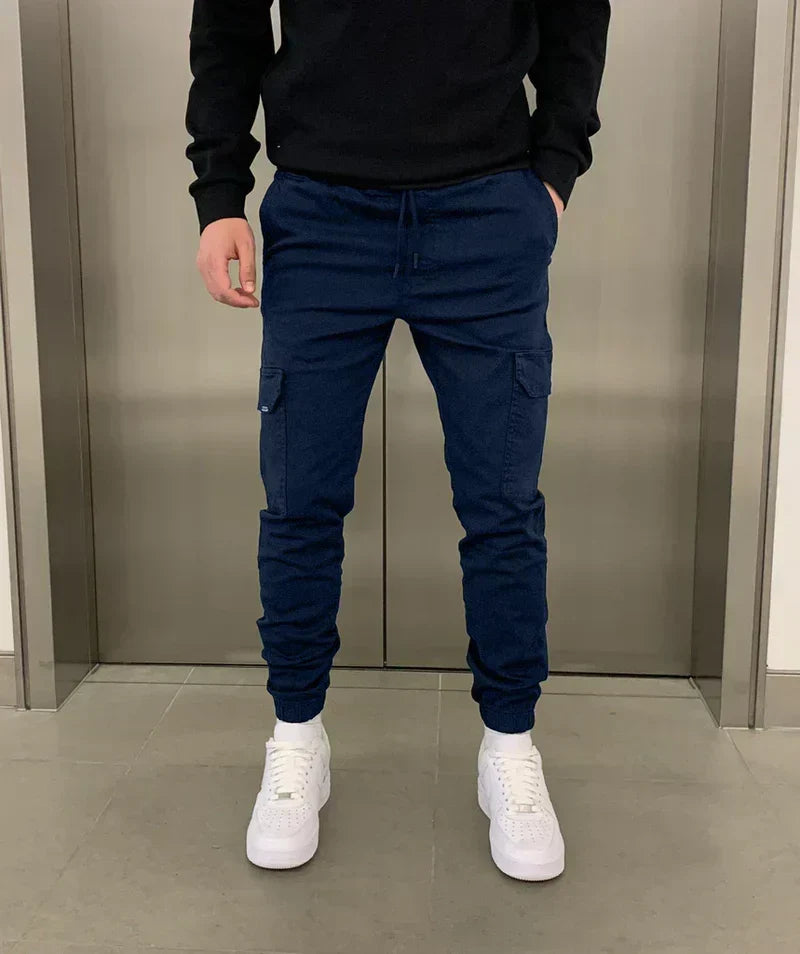 Men's Cargo Jogger Trousers with Elasticated Waist