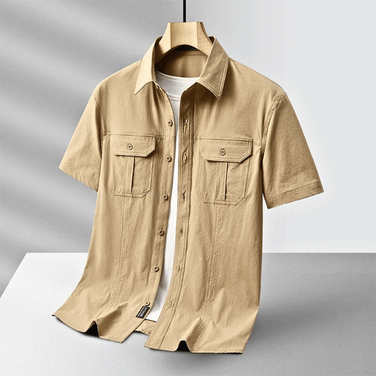 Men's Short Sleeve Cargo Shirt with Chest Pockets