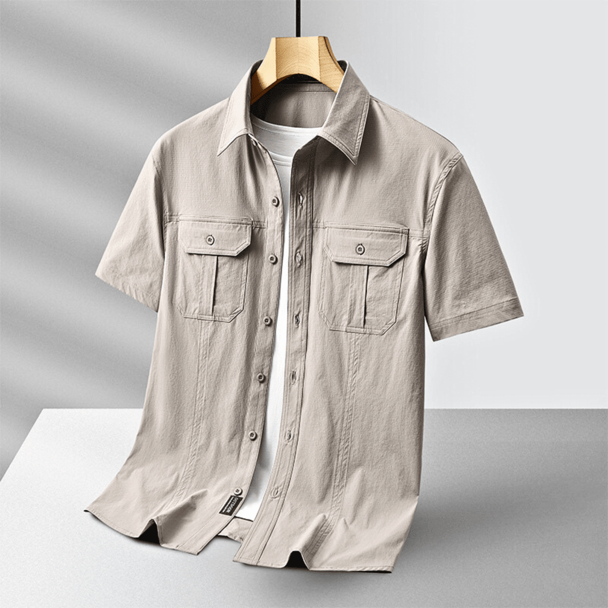 Men's Short Sleeve Cargo Shirt with Chest Pockets