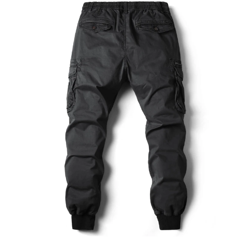 Men's Cuffed Cargo Trousers with Drawstring Waist
