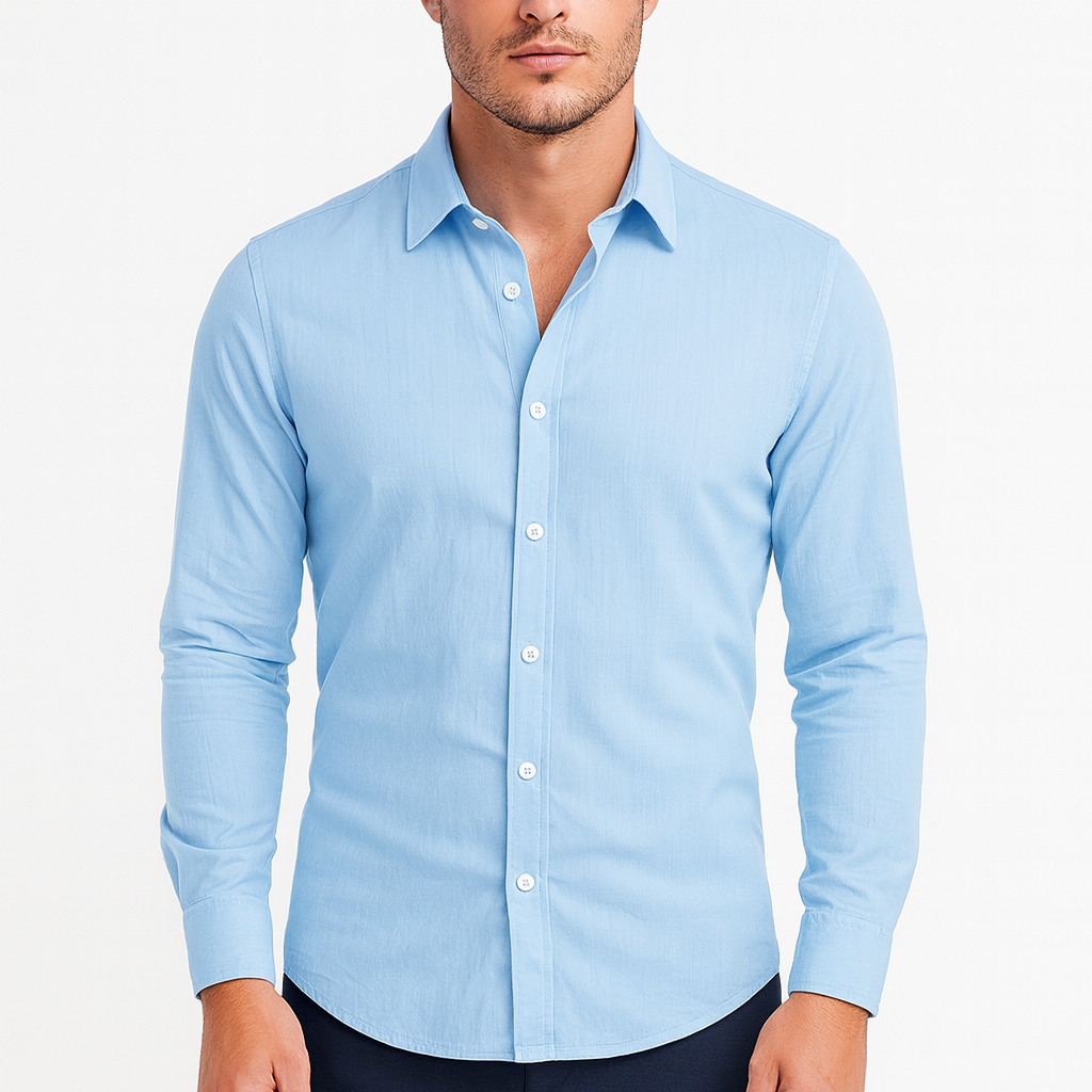 Men's Long Sleeve Casual Button-Up Shirt