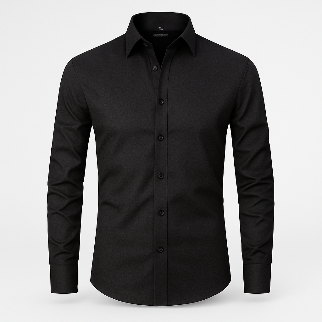 Men's Contrast Button Long Sleeve Shirt