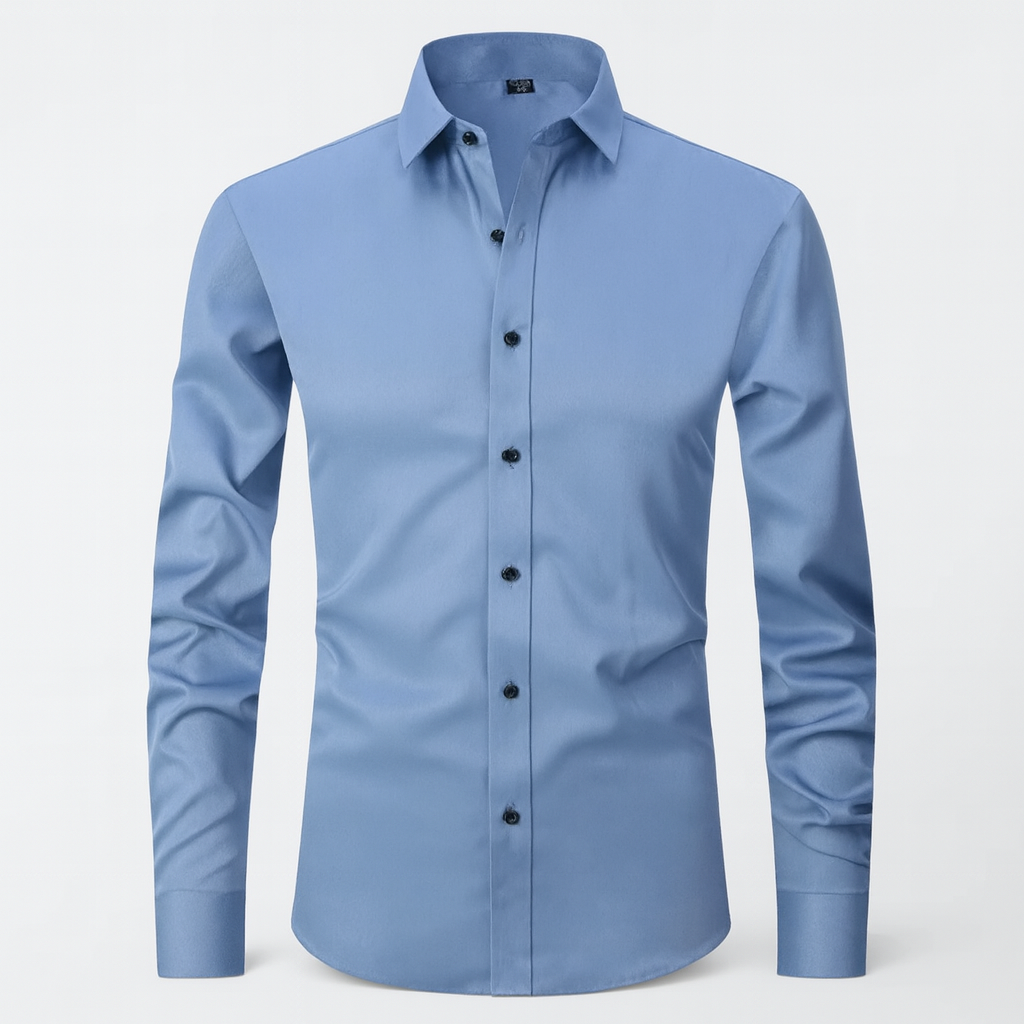 Men's Contrast Button Long Sleeve Shirt