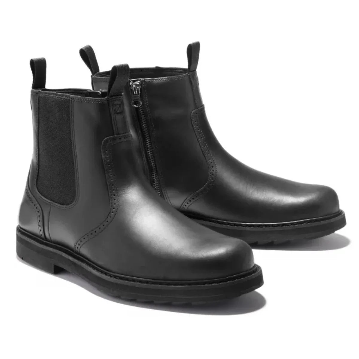 Men's Chelsea Boots with Side Zip and Lug Sole