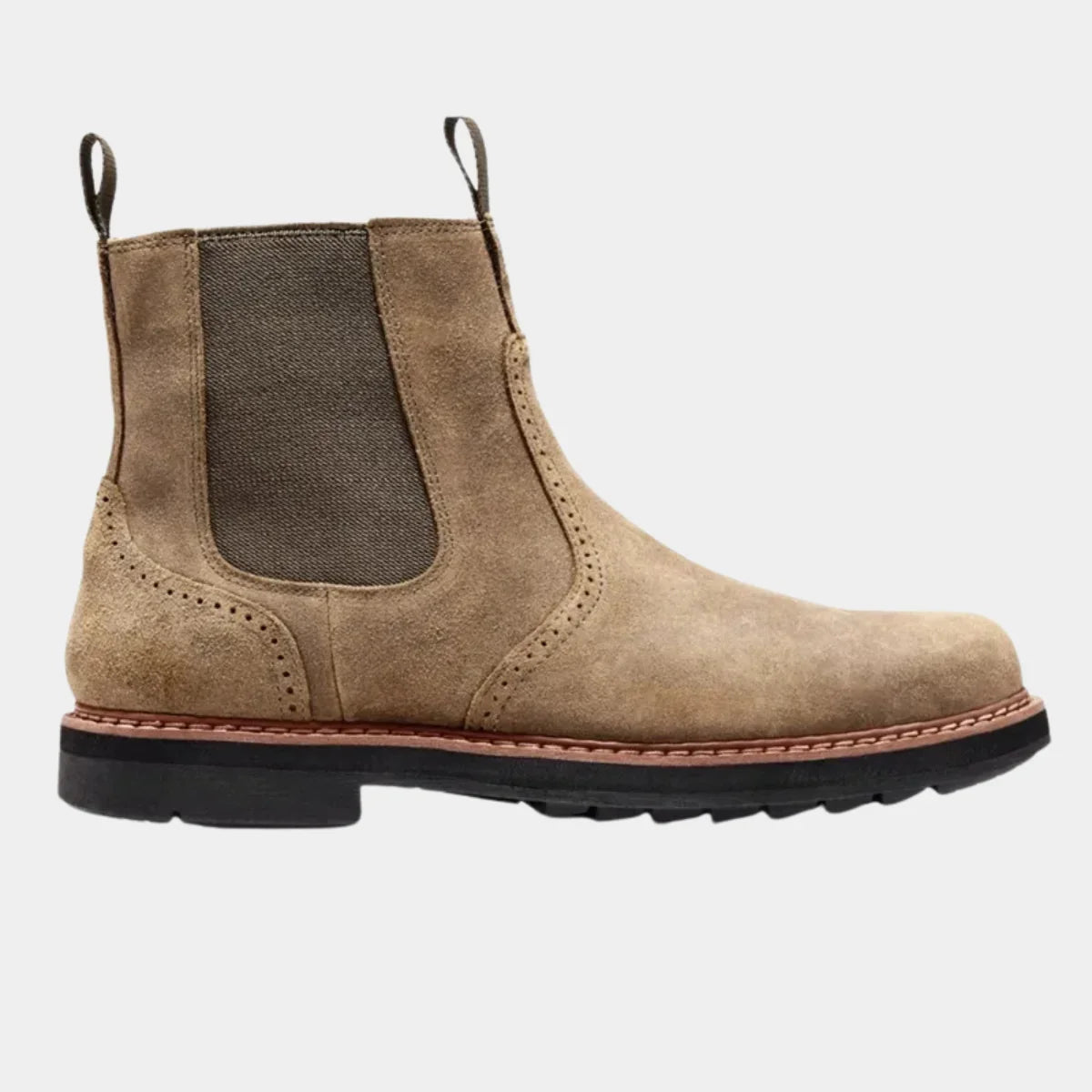 Men's Chelsea Boots with Side Zip and Lug Sole