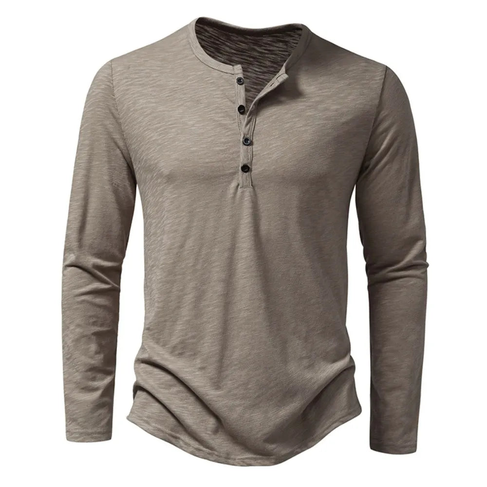 Men's Long Sleeve Henley Shirt