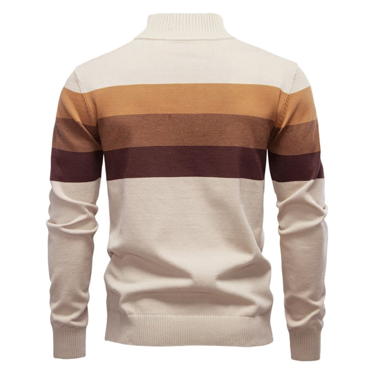 Men's Colour-Block Quarter-Zip Knit Jumper