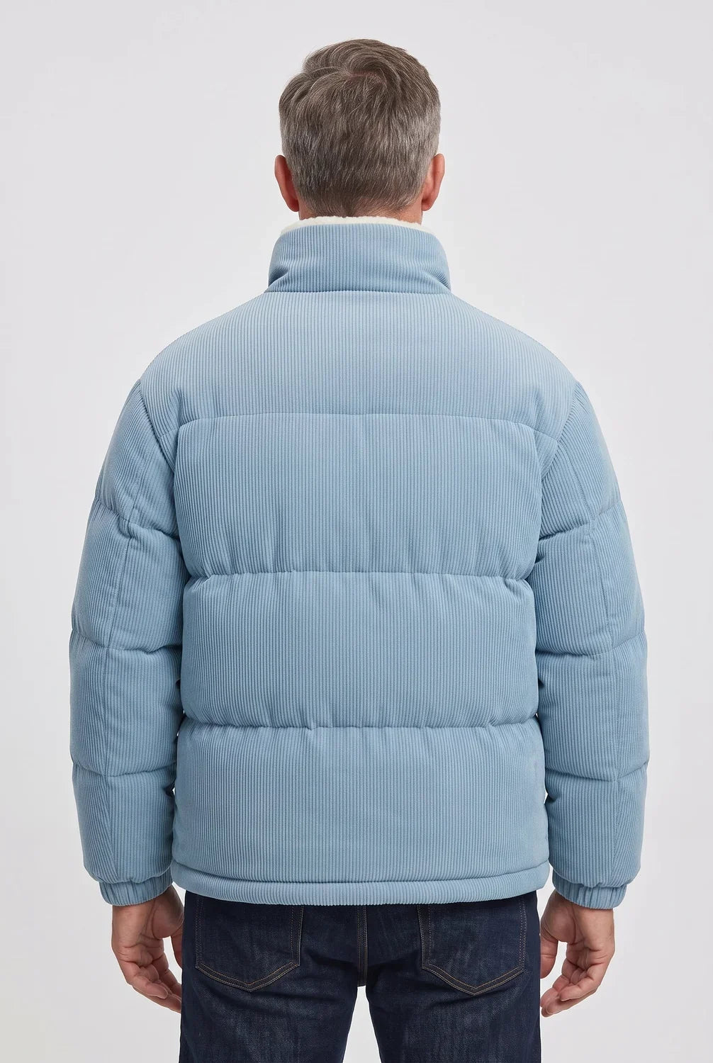 Men's Corduroy Collar Quilted Puffer Jacket