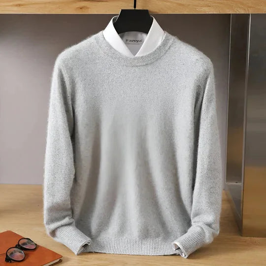 Men's Plain Crew Neck Knitted Jumper