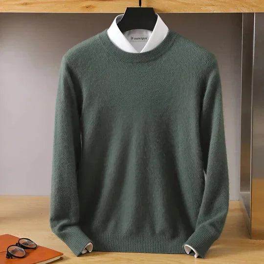 Men's Plain Crew Neck Knitted Jumper