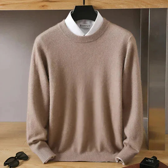 Men's Plain Crew Neck Knitted Jumper