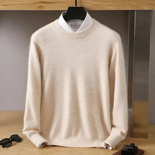 Men's Plain Crew Neck Knitted Jumper