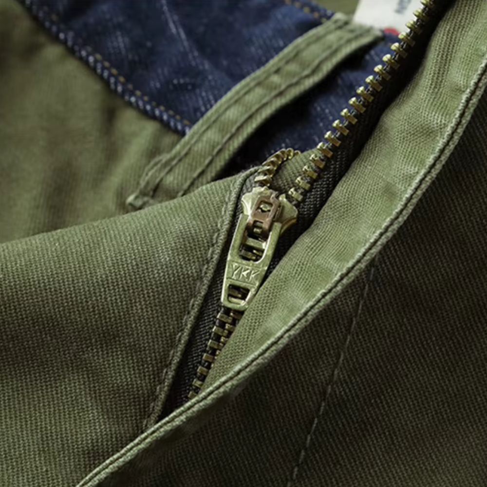 Men's Cropped Cargo Trousers with Contrast Waistband