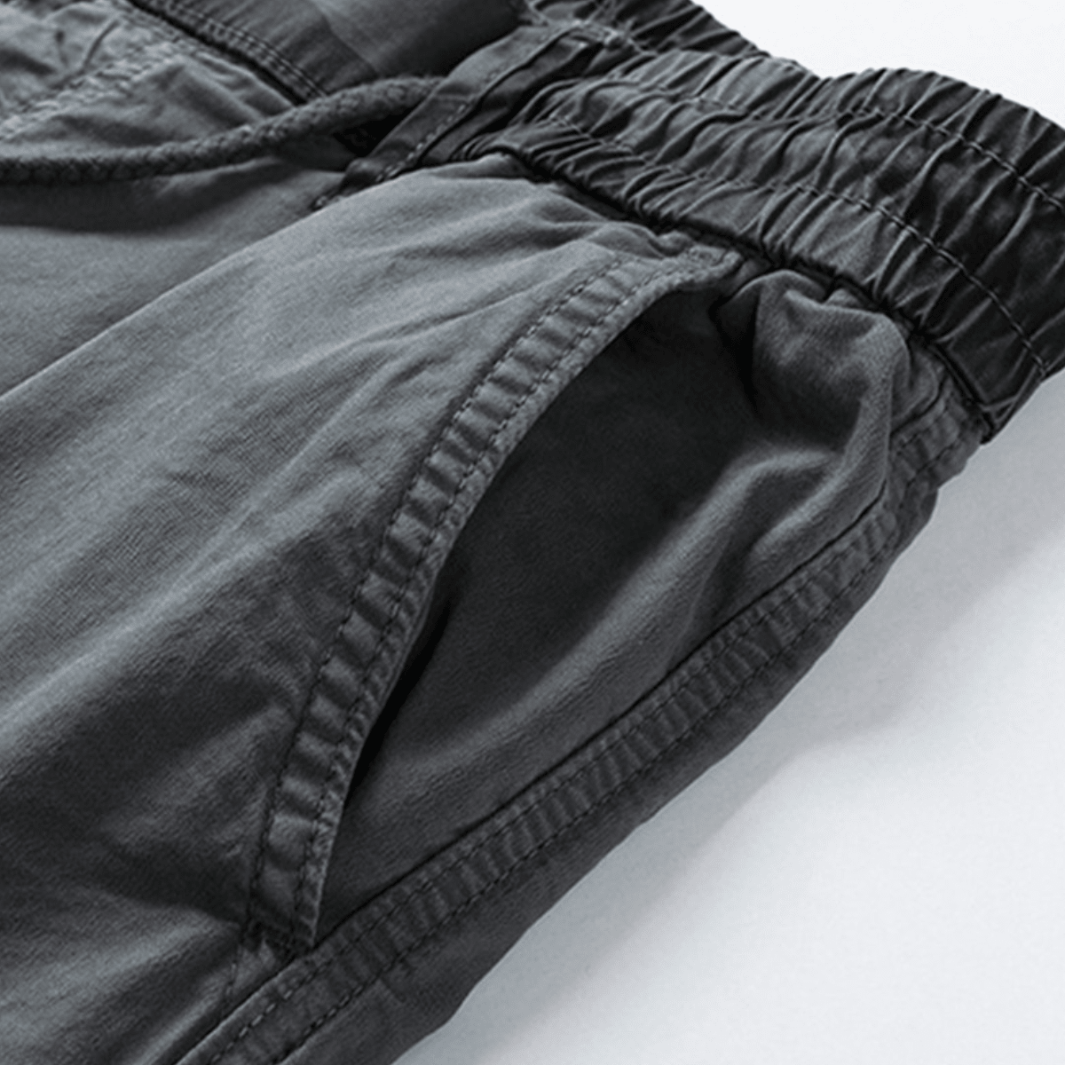Men's Drawstring Cargo Joggers with Thigh Pockets