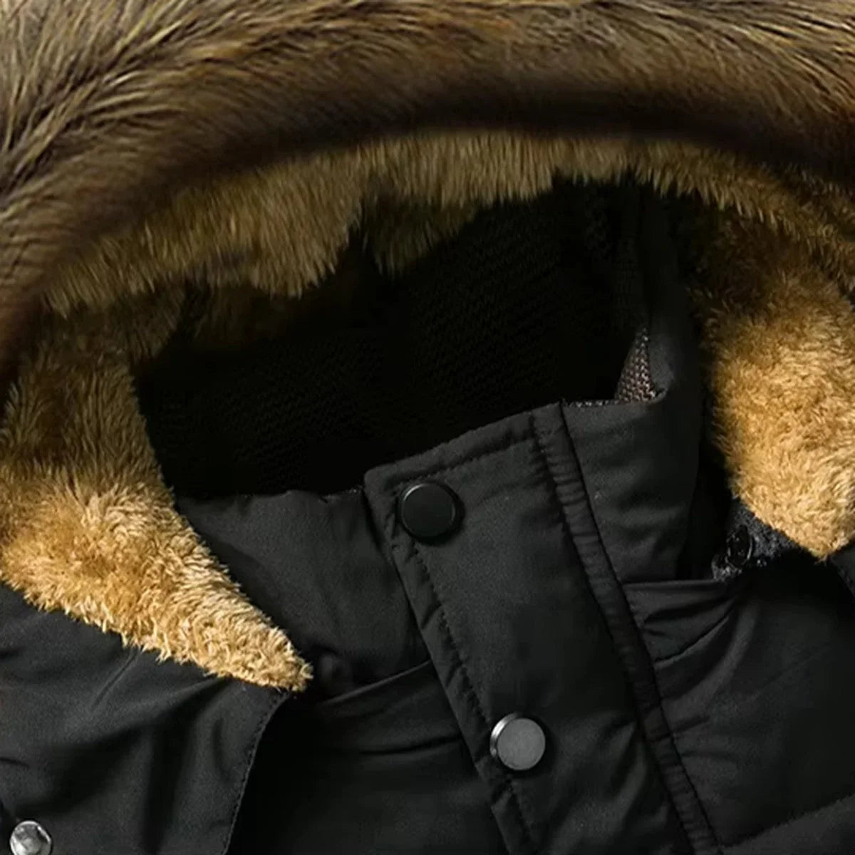 Men's Faux Fur Trim Hooded Winter Parka